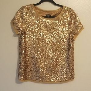 Gold sequin shirt